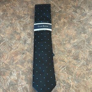 Club Room Black and Blue Polka Dot Tie
